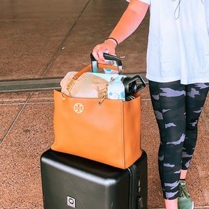 brown tory burch purse